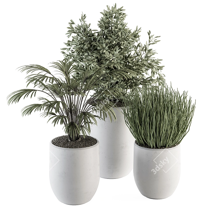 Green Oasis: 3-In-1 Indoor Plant Set 3D model image 1