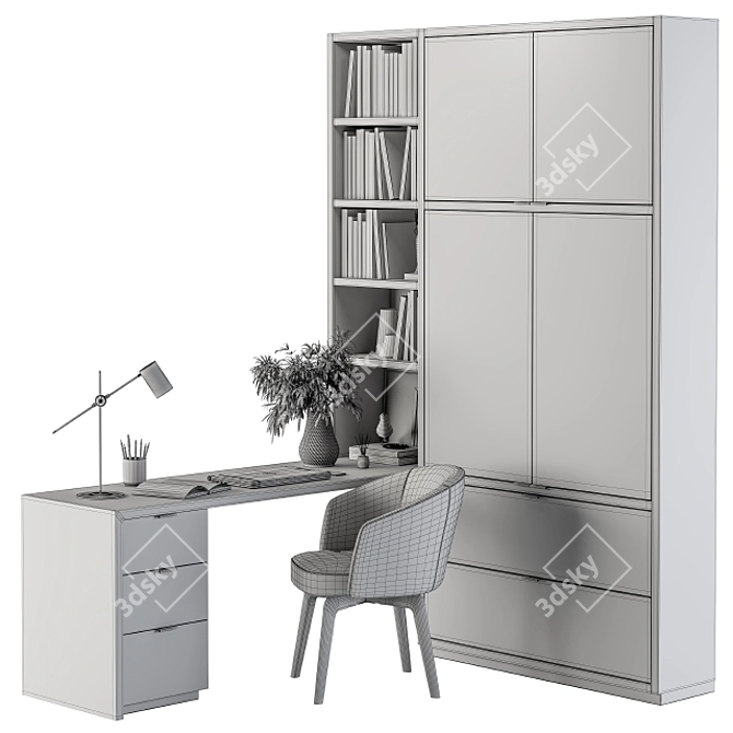 Sleek and Functional Home Office Set 3D model image 6