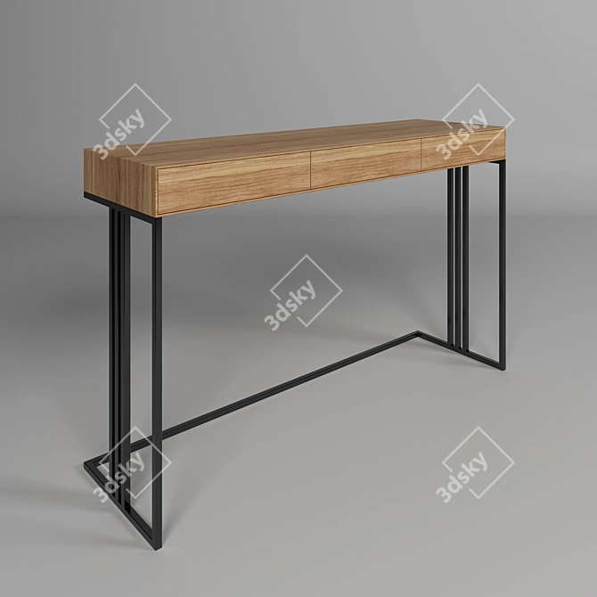 Industrial Chic Console Table 3D model image 1
