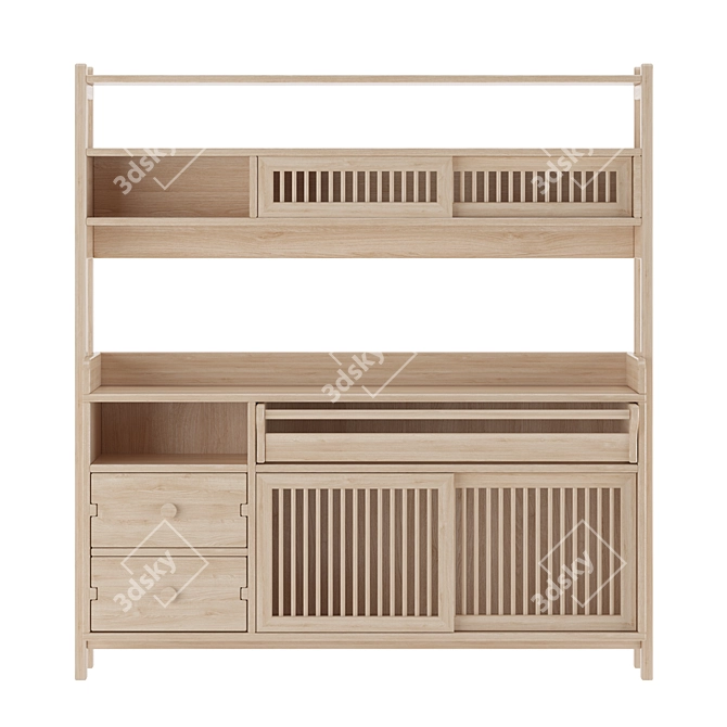 Elegant Sideboard with Decor Set 3D model image 1