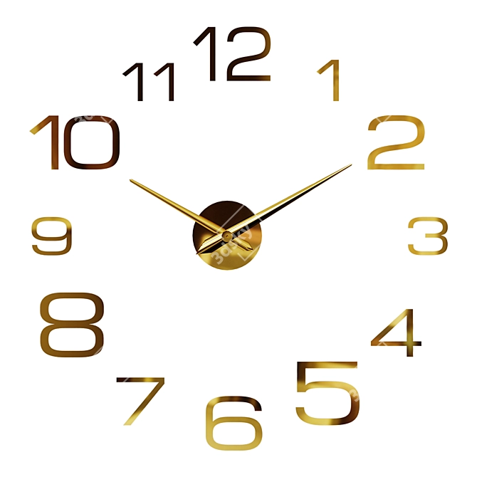 Elegant Palisade Wall Clock 3D model image 3