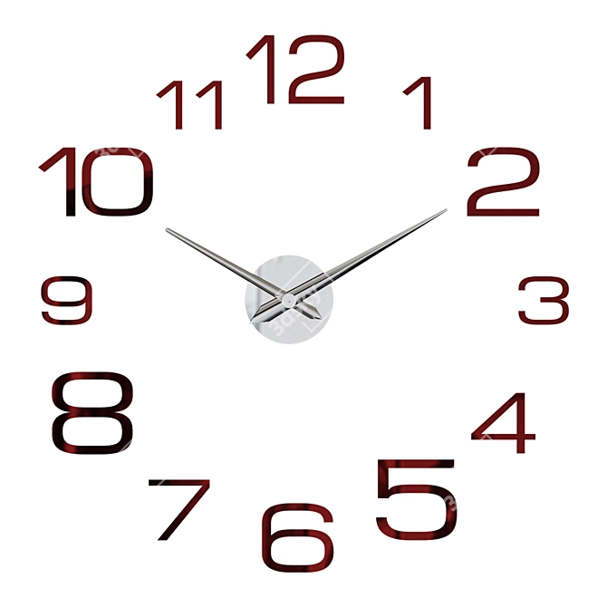 Elegant Palisade Wall Clock 3D model image 6