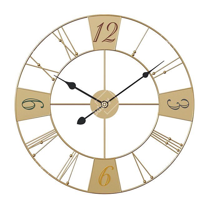 Timeless Elegance Wall Clock 3D model image 1