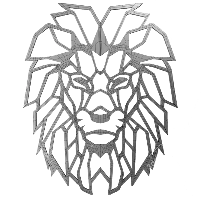 Stylish Lion Wall Decor 3D model image 3