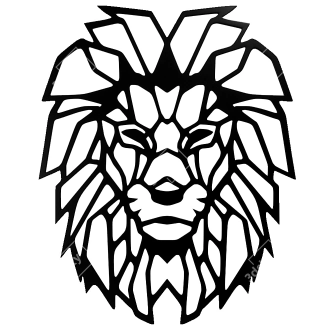 Stylish Lion Wall Decor 3D model image 4