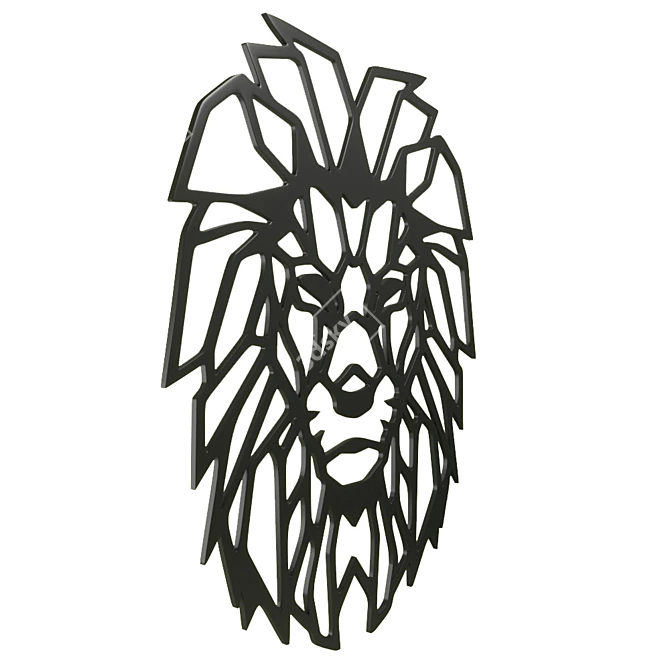 Stylish Lion Wall Decor 3D model image 5