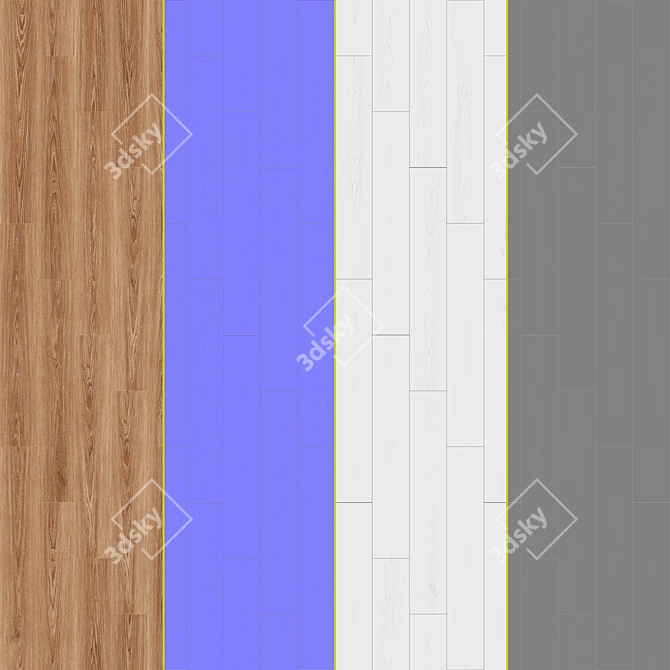 Parquet 09: Standard & Herringbone Patterns, 12 Plank Collection 3D model image 2