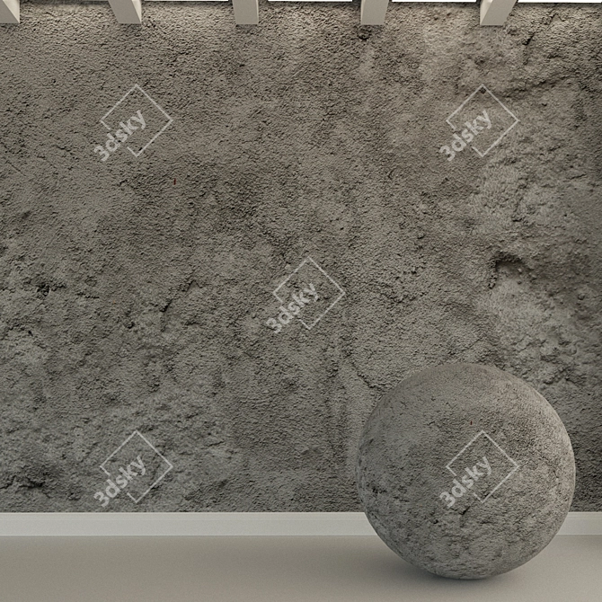 Vintage Concrete Wall Texture 3D model image 1