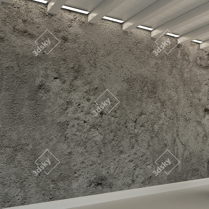 Vintage Concrete Wall Texture 3D model image 2