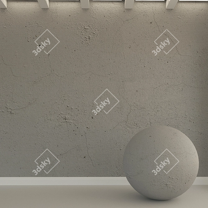 Vintage Concrete Wall Texture 3D model image 1