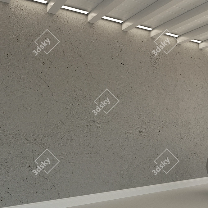 Vintage Concrete Wall Texture 3D model image 3