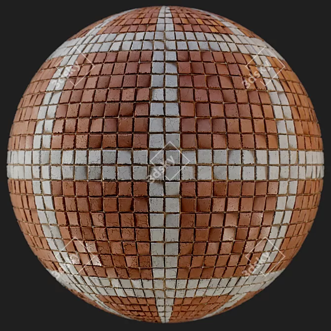 Seamless PBR Sidewalk Tiles 3D model image 5