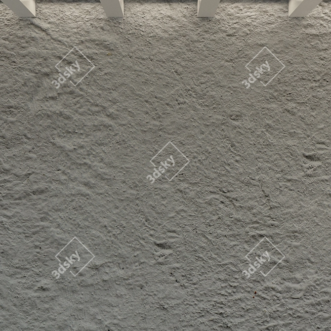 Vintage Concrete Wall: Old and Textured 3D model image 2