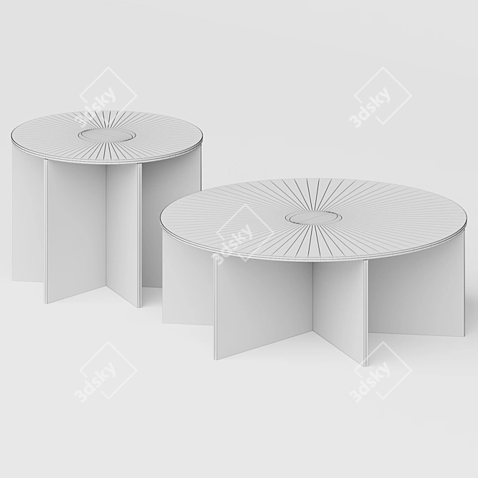 Colorful Glass Coffee Tables 3D model image 3