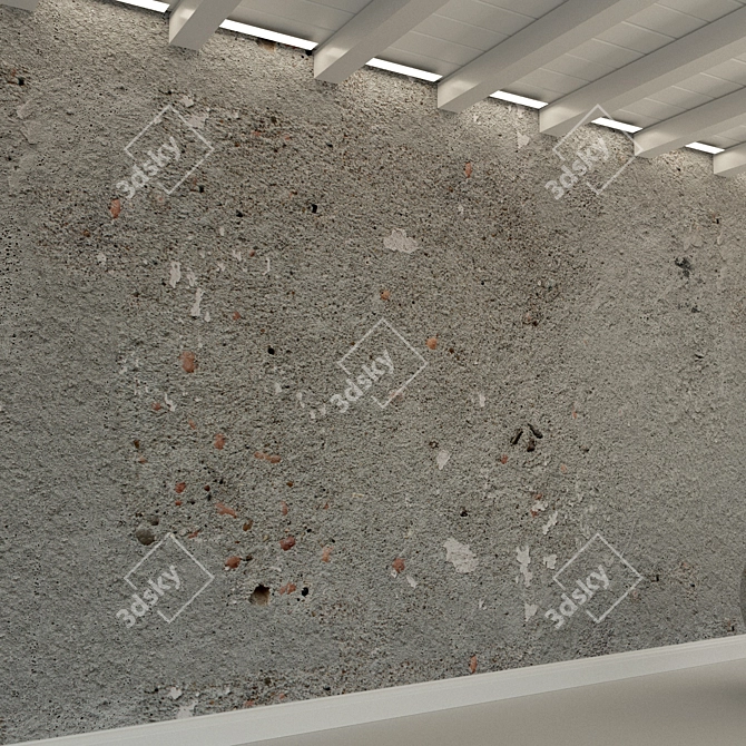 Title: Vintage Concrete Wall | Old, Rough & Textured 3D model image 2