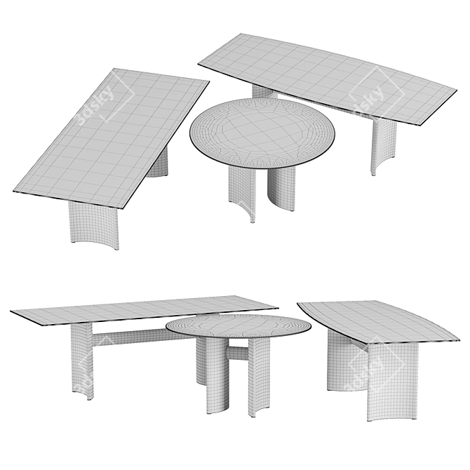 Minimalist Italian Tables by Porada 3D model image 5