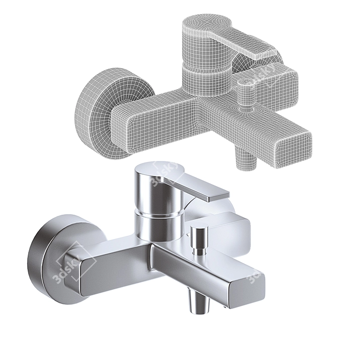 Vitra Shower Faucets with Rubber Hose 3D model image 3