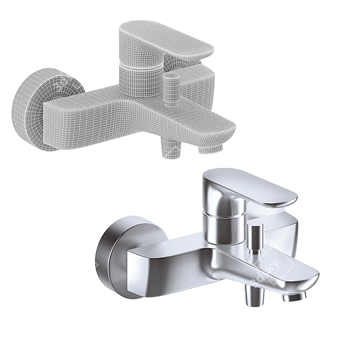 Vitra Shower Faucets with Rubber Hose 3D model image 7