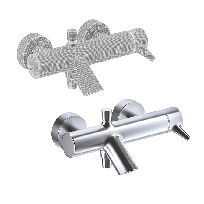 Vitra Shower Faucets: Elegant Design, Rubber Hose 3D model image 4