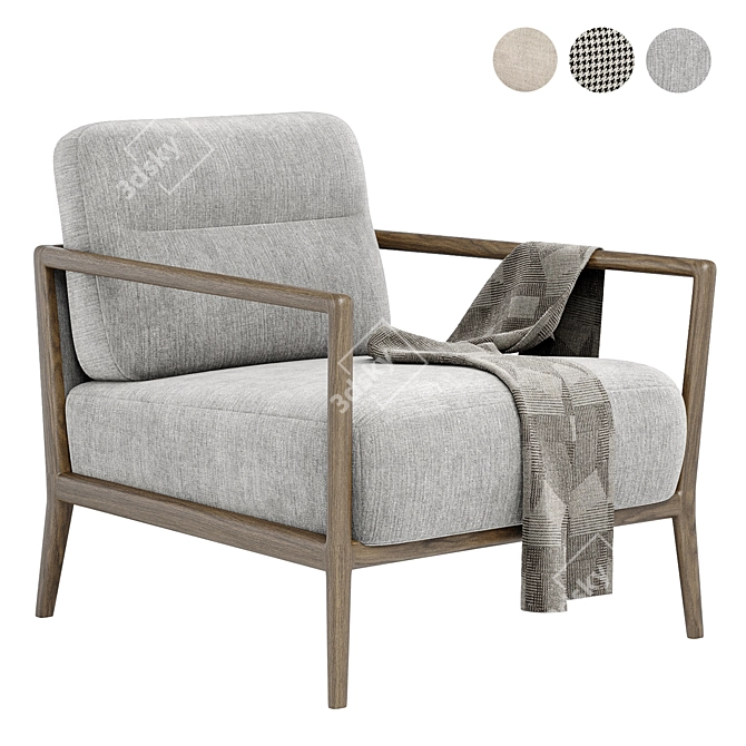 Elegant Carlton Armchair: Perfect Comfort 3D model image 1