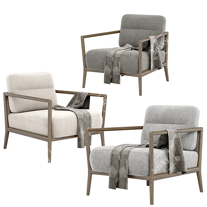 Elegant Carlton Armchair: Perfect Comfort 3D model image 4
