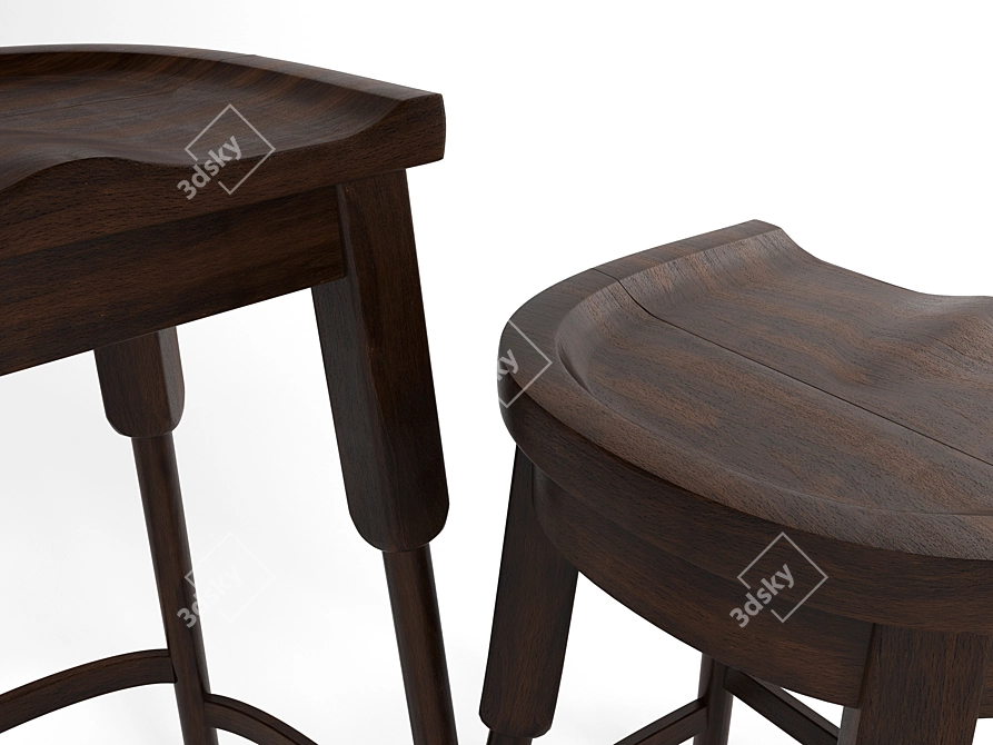 English Pub Style Bar Chair 3D model image 5