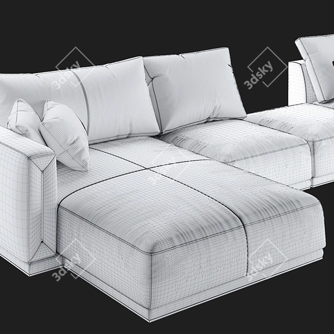 Luxury Longhi Atar Sofa: Soft Leather or Fabric Options 3D model image 4