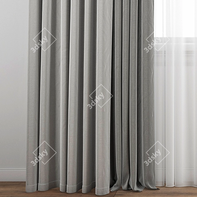 Polygonal Curtain Model: 3ds Max & OBJ Formats 3D model image 2