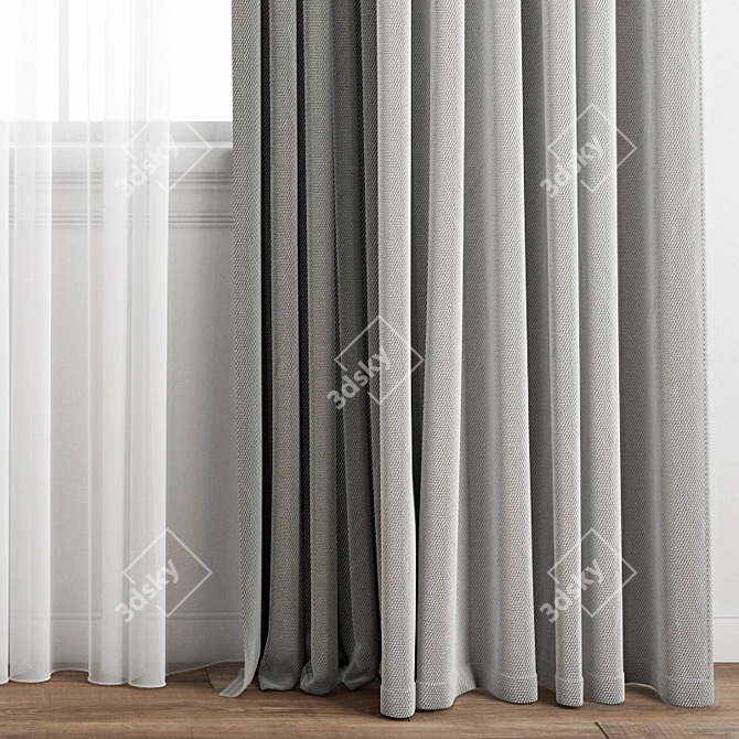 Polygonal Curtain Model: 3ds Max & OBJ Formats 3D model image 3