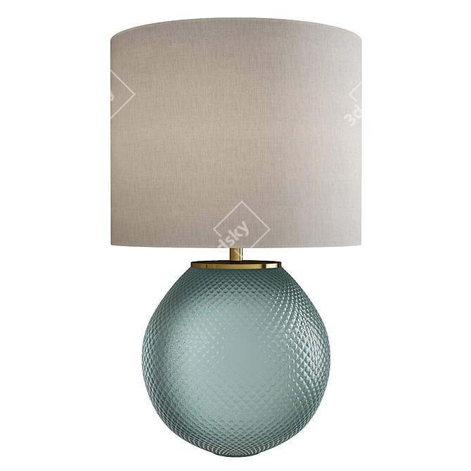 Elegant Gray Glass Table Lamp 3D model image 1
