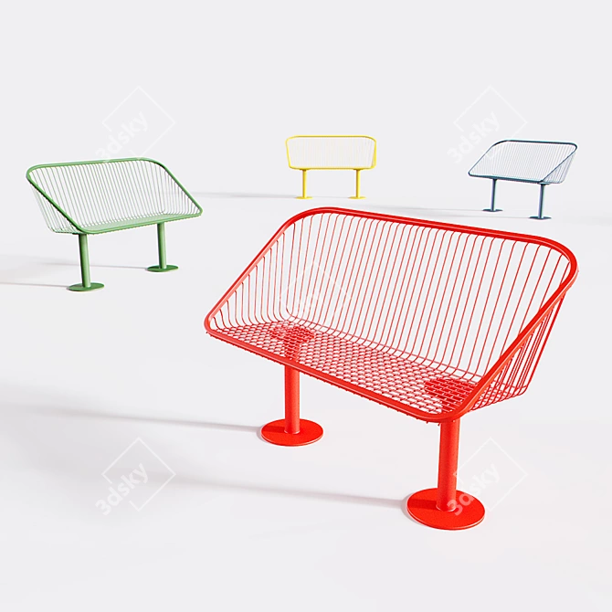 Korg Park Bench: Outdoor Seating Elegance 3D model image 1