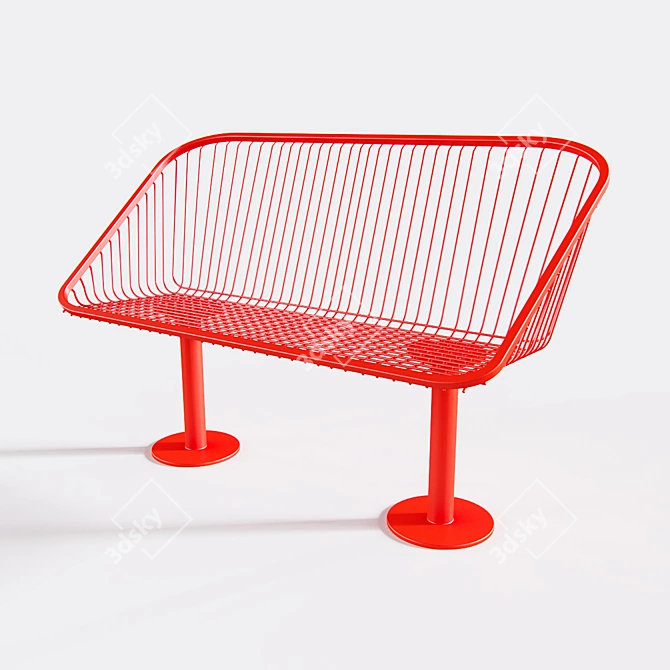 Korg Park Bench: Outdoor Seating Elegance 3D model image 2