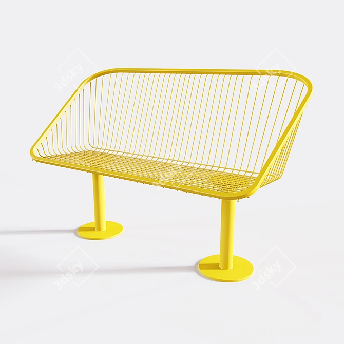Korg Park Bench: Outdoor Seating Elegance 3D model image 3