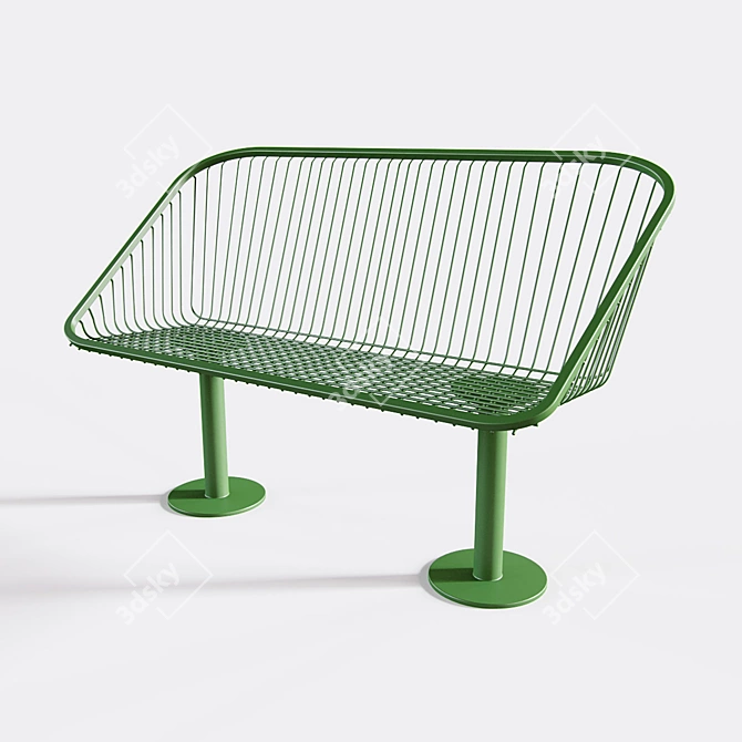 Korg Park Bench: Outdoor Seating Elegance 3D model image 4