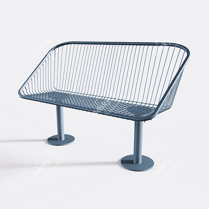 Korg Park Bench: Outdoor Seating Elegance 3D model image 5