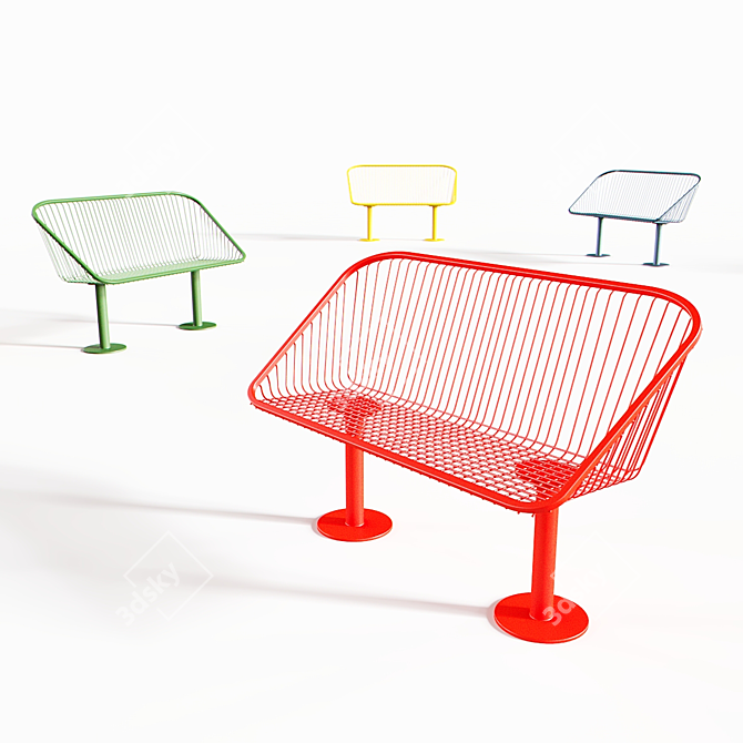 Korg Park Bench: Outdoor Seating Elegance 3D model image 7