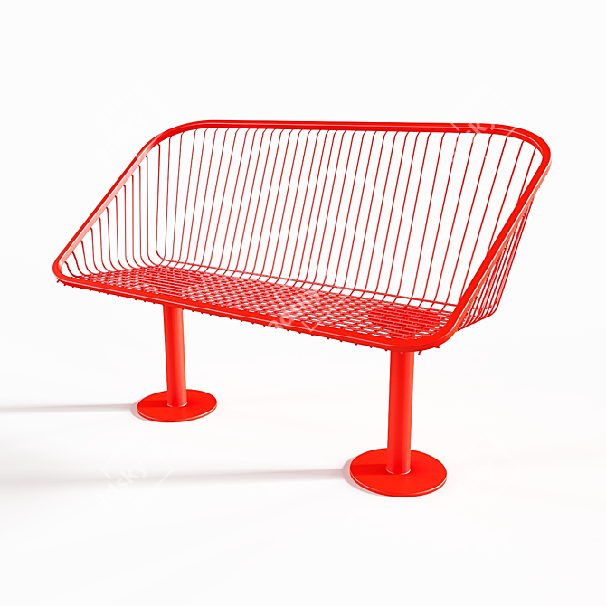Korg Park Bench: Outdoor Seating Elegance 3D model image 8