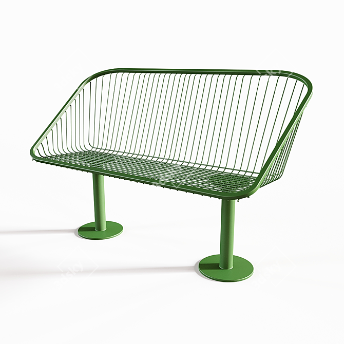 Korg Park Bench: Outdoor Seating Elegance 3D model image 10