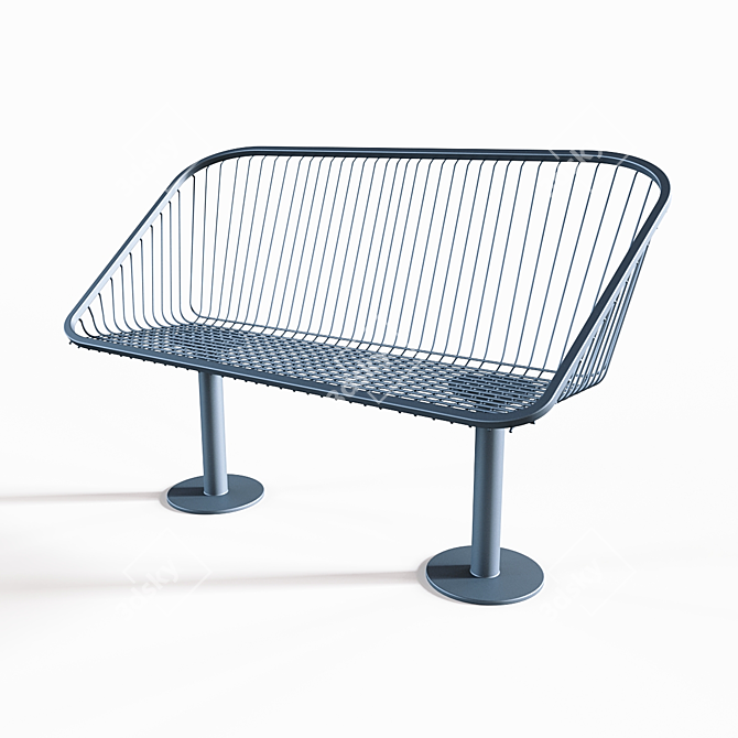 Korg Park Bench: Outdoor Seating Elegance 3D model image 11