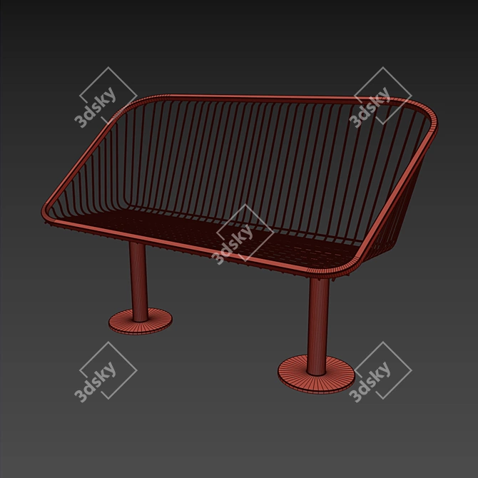 Korg Park Bench: Outdoor Seating Elegance 3D model image 12