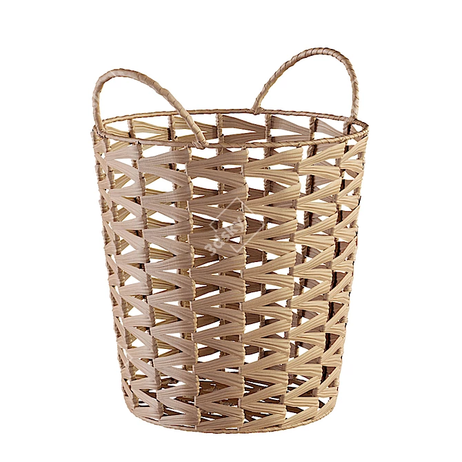 Scandinavian Style Rattan Baskets Set 3D model image 3