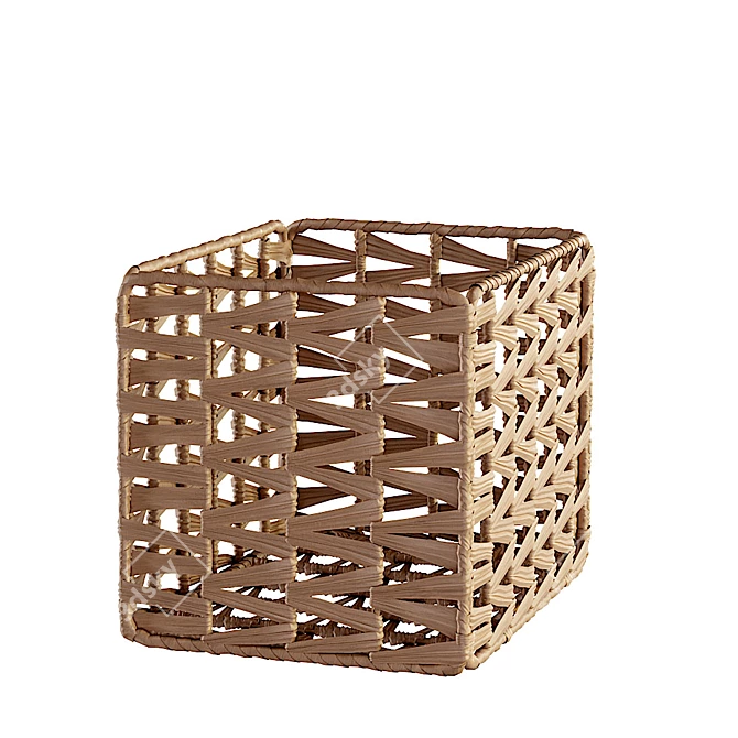 Scandinavian Style Rattan Baskets Set 3D model image 4