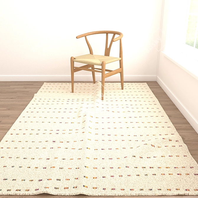 Versatile Rug Set: Varying Textures & 6 Customizable Designs 3D model image 2