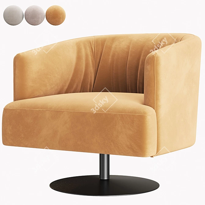 Luxury Swivel Armchair: Diga Delight 3D model image 3