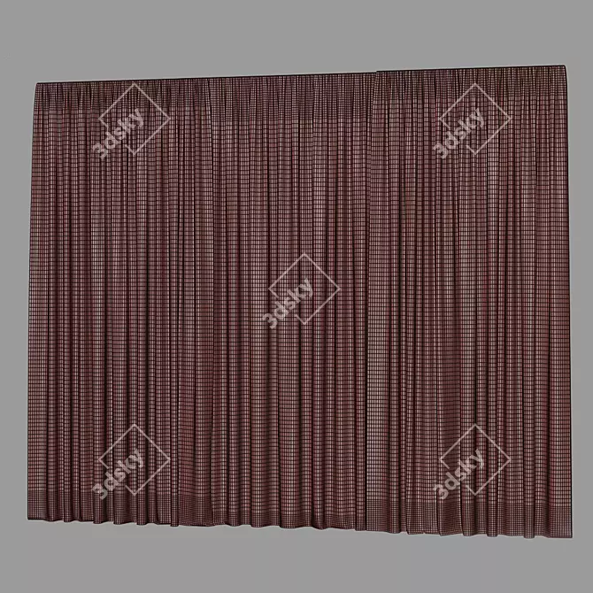 Elegant Geometric Curtains 3D model image 3