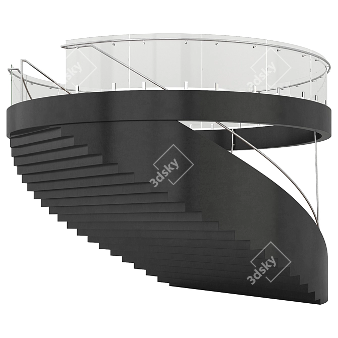 Elegant Circular Staircase 3D model image 4