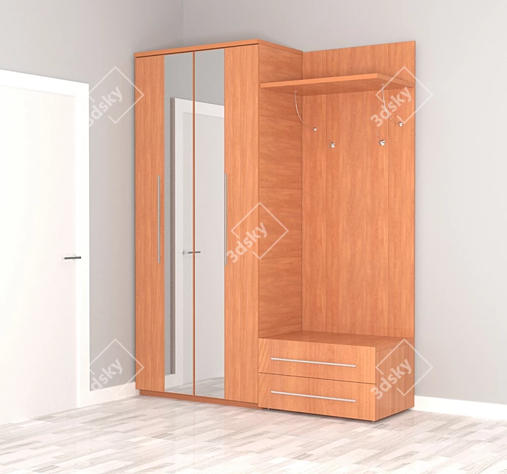 Modern Wardrobe with Spacious Storage 3D model image 1