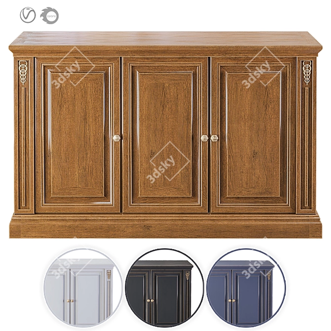 Vintage English Dresser #1 - Elegant Storage Solution 3D model image 1