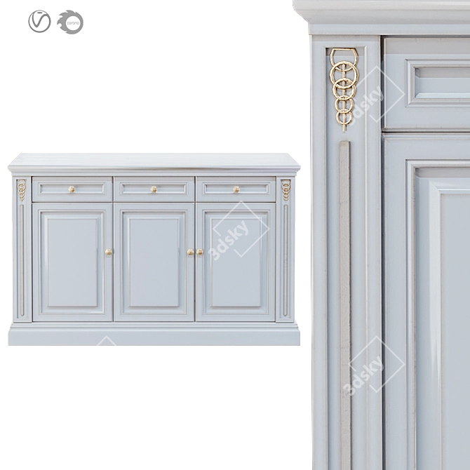 Antique English Dresser 3D model image 3