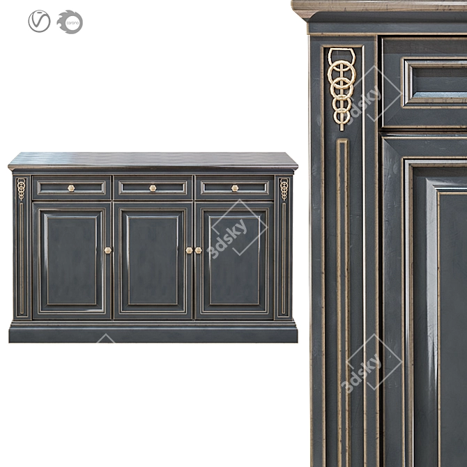 Antique English Dresser 3D model image 4